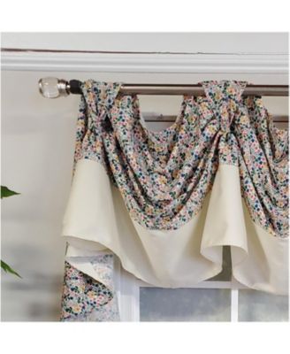 3" Rod Pocket High Quality Fabric Banded Petite Flower 3-S Victory Swag for Windows 54" x 15" Multi