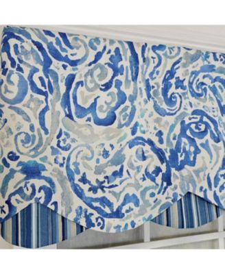 100% Cotton Mystify Petticoat  Fully lined Windows Rod Pocket Valance 50" x 15"  Blue