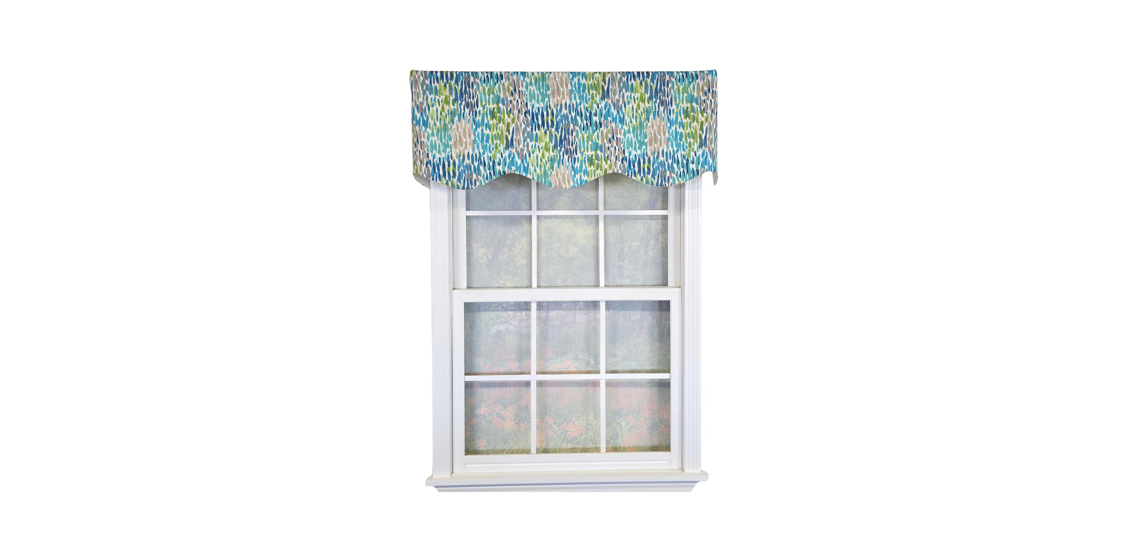 Rlf Home 100% Cotton Dazzle Provance With Poly/Cotton Ivory lining Rod Pocket Valance 50" x 17"