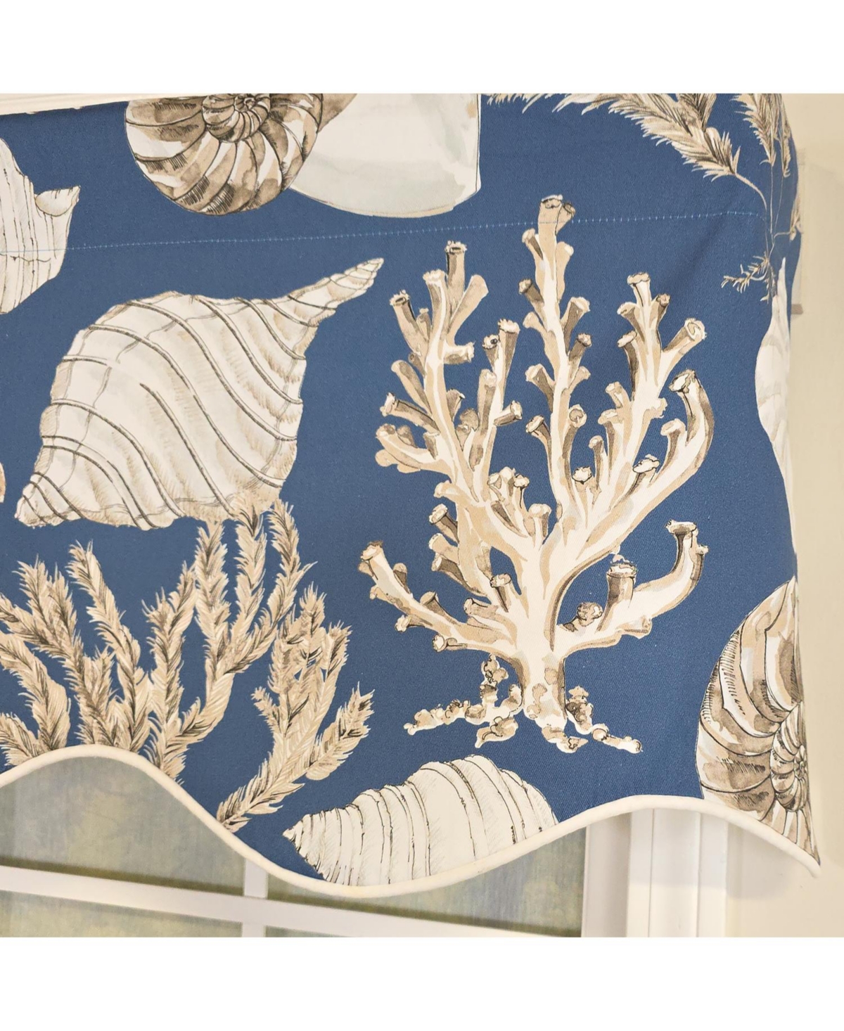 Rlf Home 100% Cotton Seascape Provance Fully lined Windows Rod Pocket Valance 50" x 15" Blue