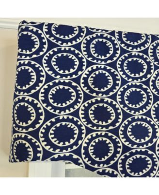 100% Cotton Orbit Regal  Fully lined Windows Rod Pocket Valance 50" x 17"  Navy