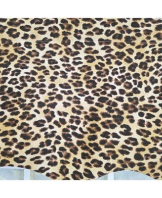 100% Cotton Cheetah Regal  Fully lined Windows Rod Pocket Valance 50" x 17"  Yellow