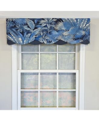 100% Cotton Baja Petticoat  Fully lined Windows Rod Pocket Valance 50" x 15"  Navy