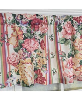100% Cotton Flower Lane Tailored  Unlined Windows Rod Pocket Valance 68" x 13"  Multi