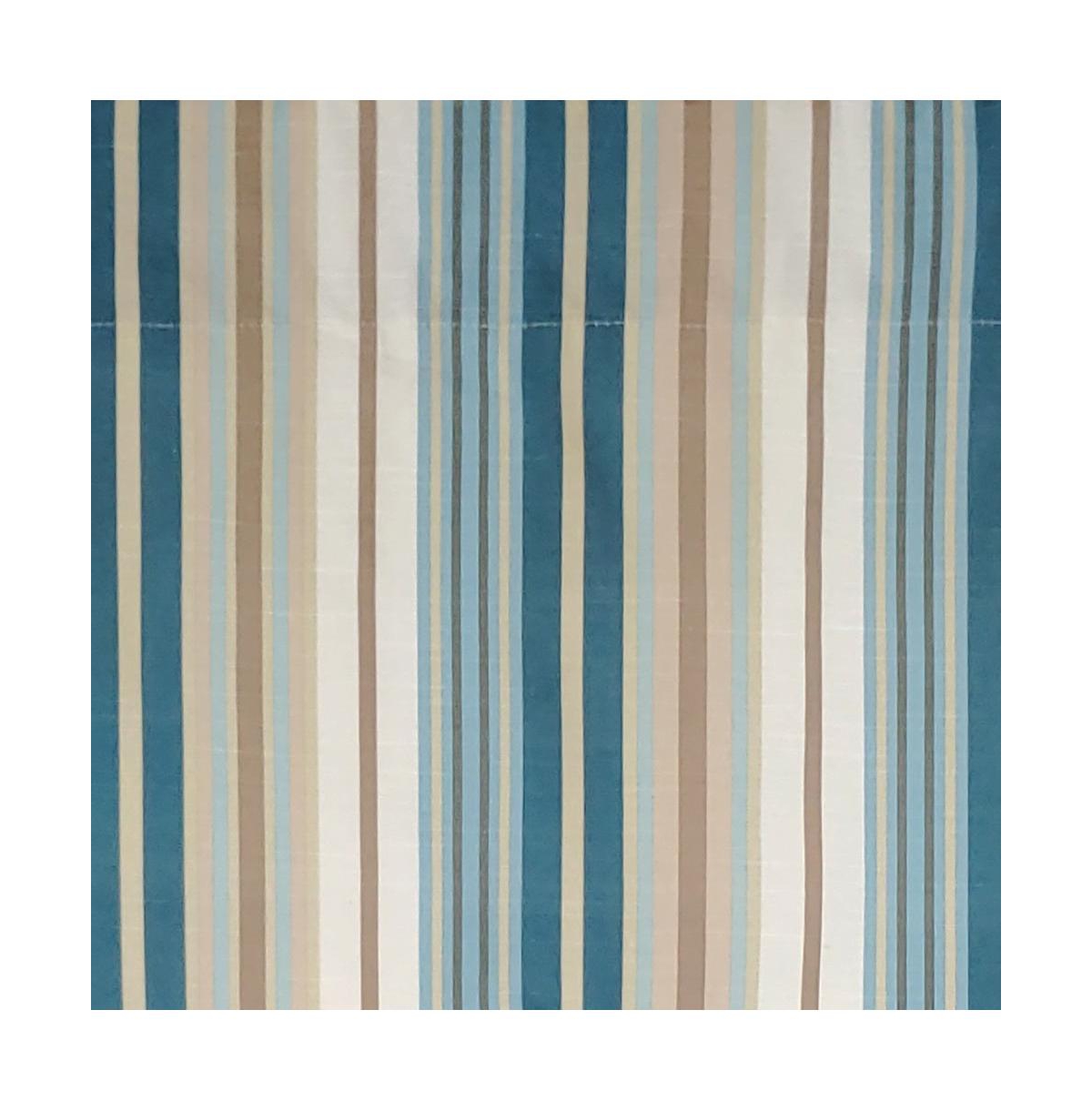 Rlf Home Elisa Stripe Regal 100% Cotton with Fully Lined 3" Rod Pocket High Quality Spot Clean Valance 50" x 17" Blue