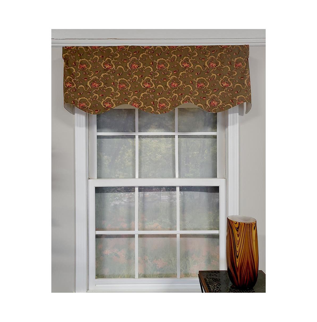 Rlf Home Fani Provance 3" Rod Pocket Lining Luxurious and Elegant Window Treatment Valance 50" x 15" Hunter