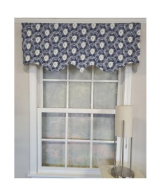 3" Rod Pocket High Quality Fabric Jerin Regal Valance for Windows 50" x 17" Navy