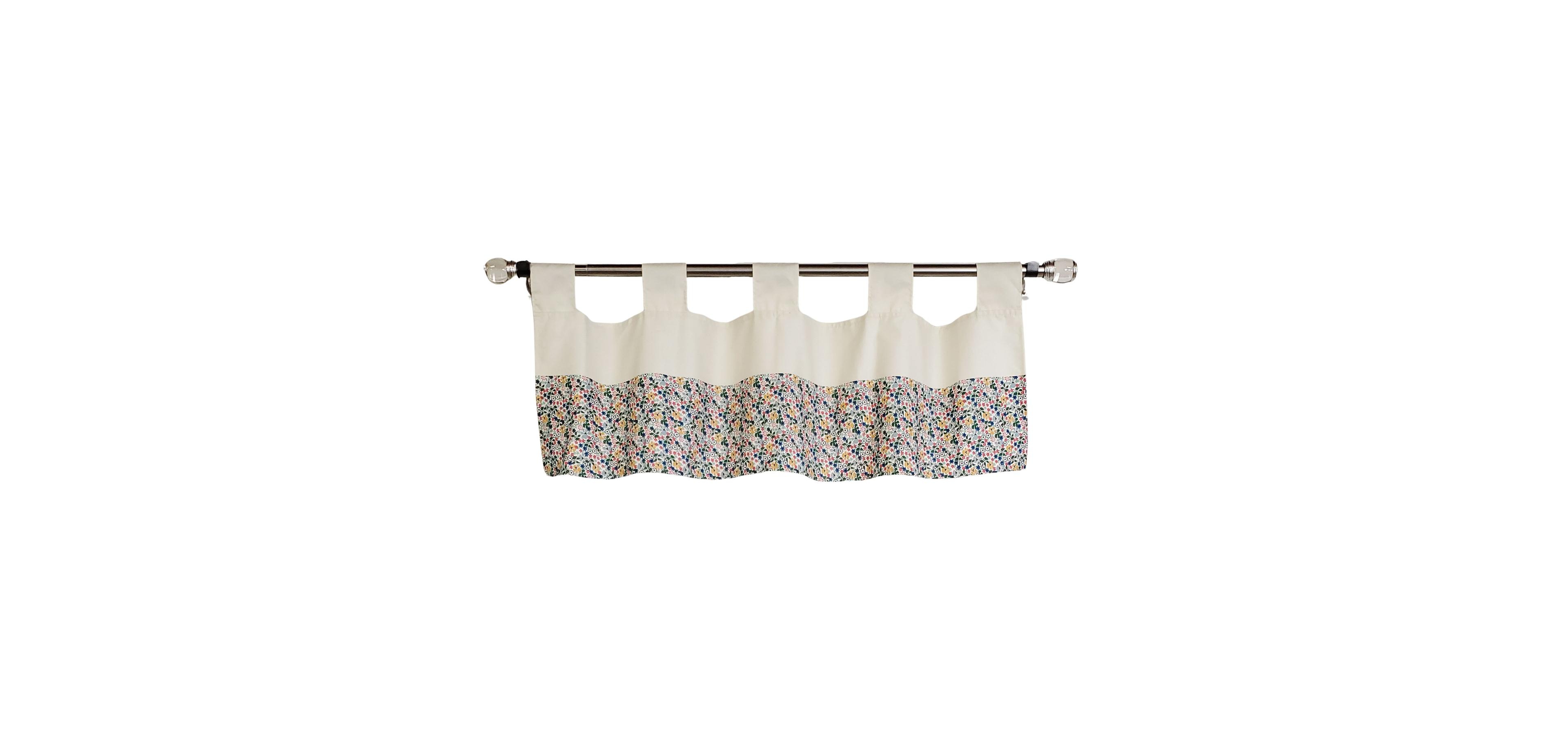 Rlf Home 4" Top Tab High Quality Fabric Petite flower Tab Valance for Windows 50" x 15"