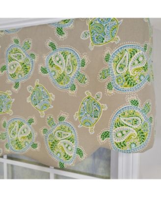 100% Cotton Tortuga Stanform  Fully lined Windows Rod Pocket Valance 50" x 16"  Green