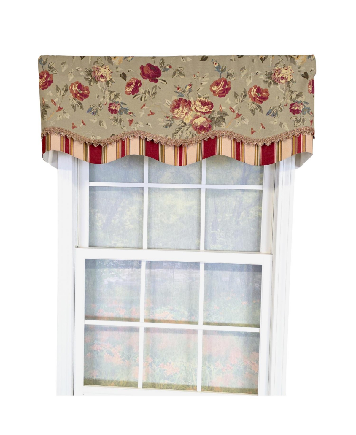 Rlf Home 100% Cotton Lymington Glory Fully lined Windows Rod Pocket Valance 50" x 16" Green