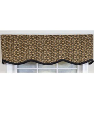 100% Cotton Flemington Provance  Fully lined Windows Rod Pocket Valance 50" x 15"  Black