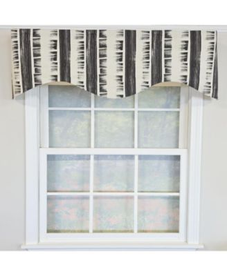 100% Cotton Jaspeado Cornice With Poly/Cotton Ivory lining Rod Pocket Valance 50" x 17" Black