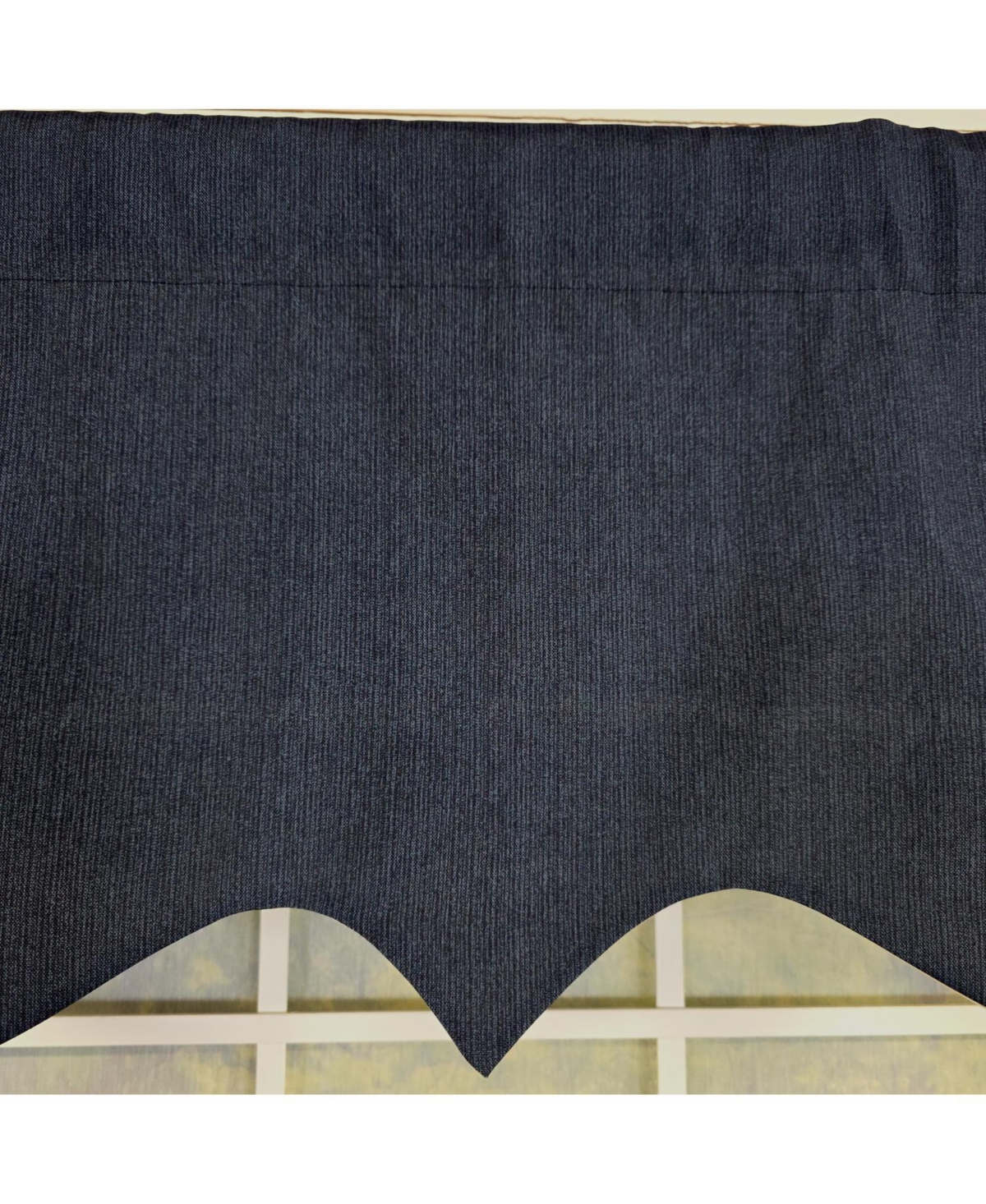 Rlf Home 100% Cotton Demin Regal Fully lined Windows Rod Pocket Valance 50" x 17" Navy
