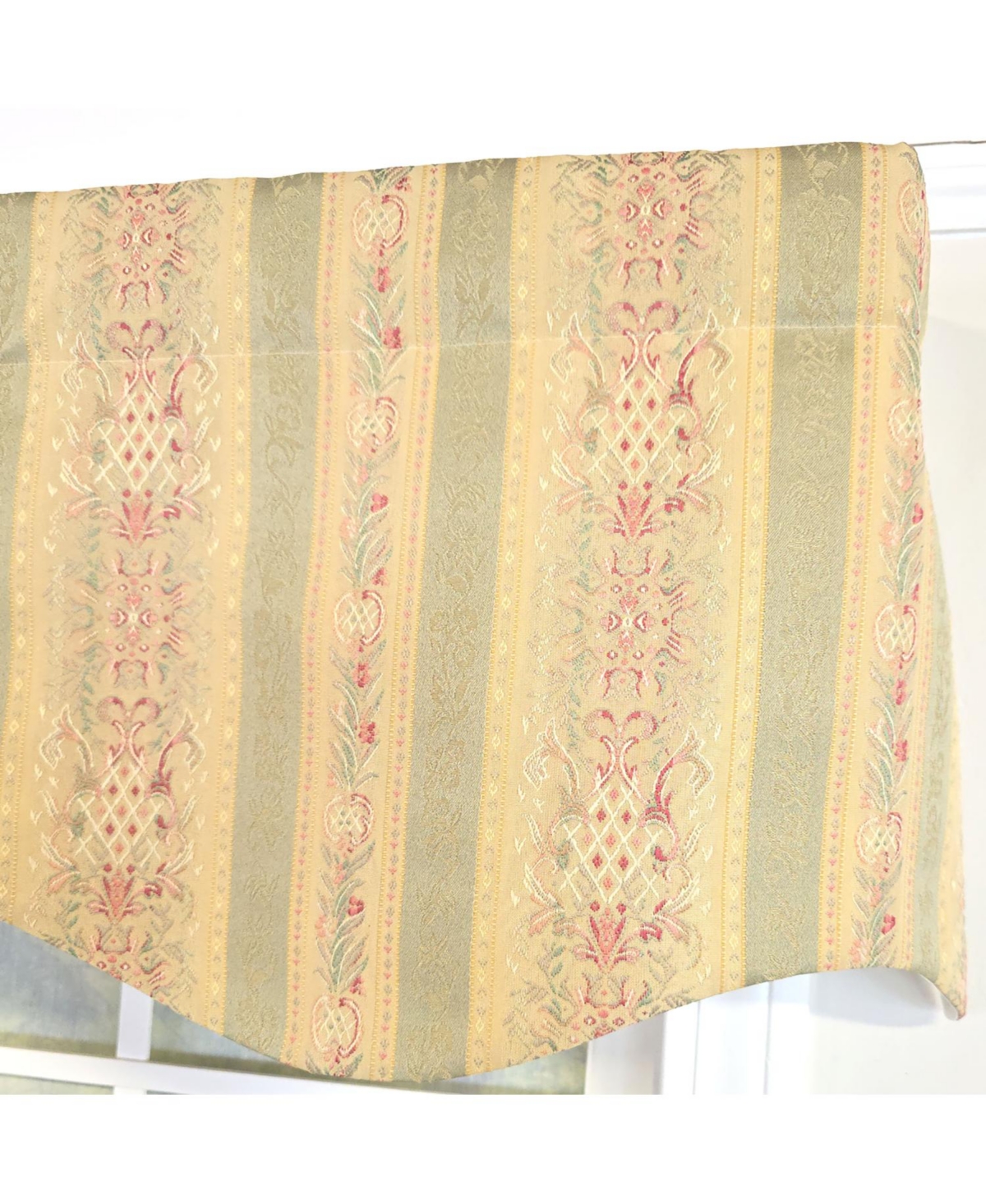 Rlf Home 100% Cotton Kuriyama Provance Fully lined Windows Rod Pocket Valance 50" x 15" Beige