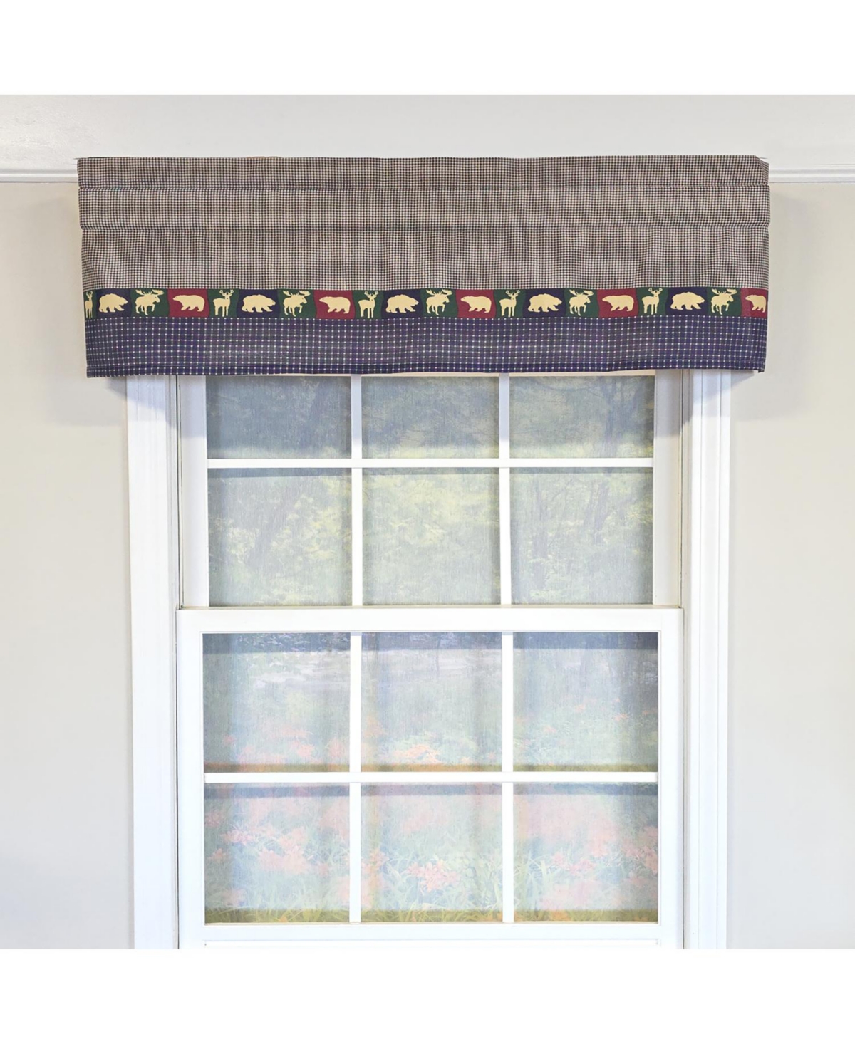 Rlf Home 100% Cotton Cabin Tailored Fully lined Windows Rod Pocket Valance 50" x 15" Blue