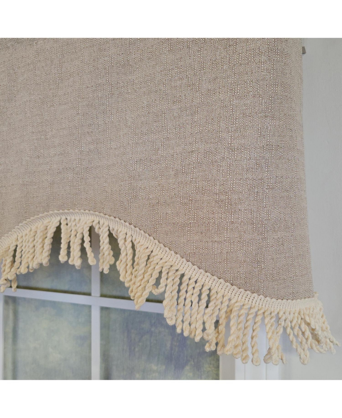 Rlf Home 100% Cotton Denton Cornice Fully lined Windows Rod Pocket Valance 50" x 17" Cream