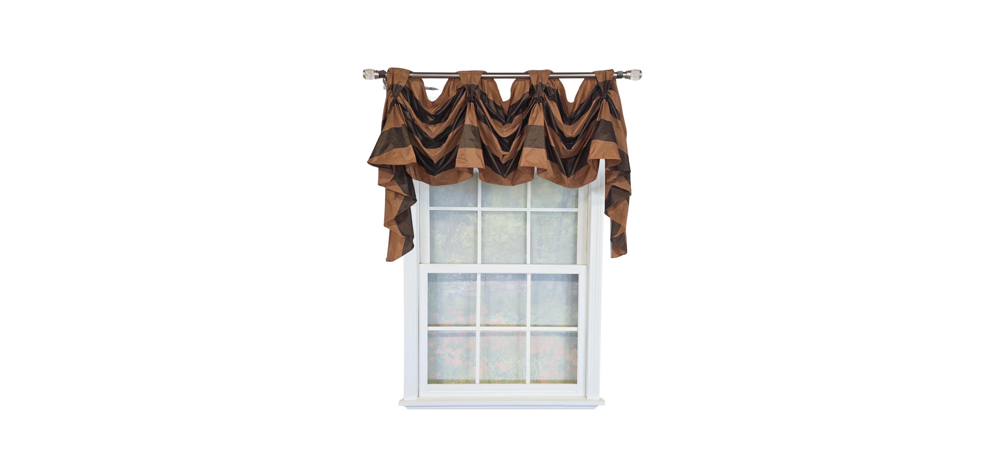 Rlf Home 100% PolyesterPascal 3-s Victory Swag Unlined Windows Tab Top Valance 60" x 25"