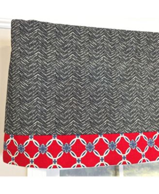 100% Cotton Brazil Banded  Fully lined Windows Rod Pocket Valance 50" x 16"  Red