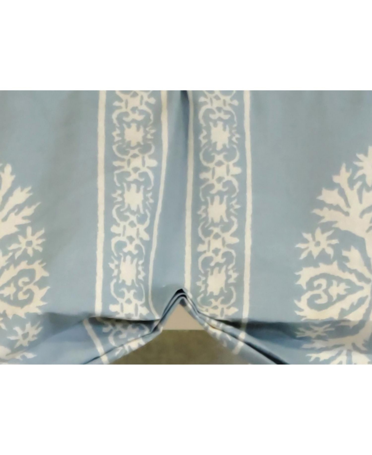 Rlf Home 3" Rod Pocket High Quality Fabric Nora Stationary Balloon Valance for Windows 50" x 23" Blue