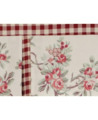 3" Rod Pocket High Quality Fabric D-Willow Pleated Valance for Windows 50" x 17" Red