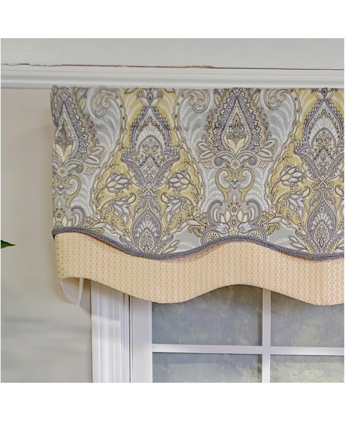 Rlf Home 3" Rod Pocket High Quality Fabric Nobility Glory Valance for Windows 50" x 16" Gary