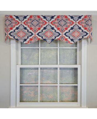 100% Cotton Coventry Regal  Fully lined Windows Rod Pocket Valance 50" x 17"  Navy