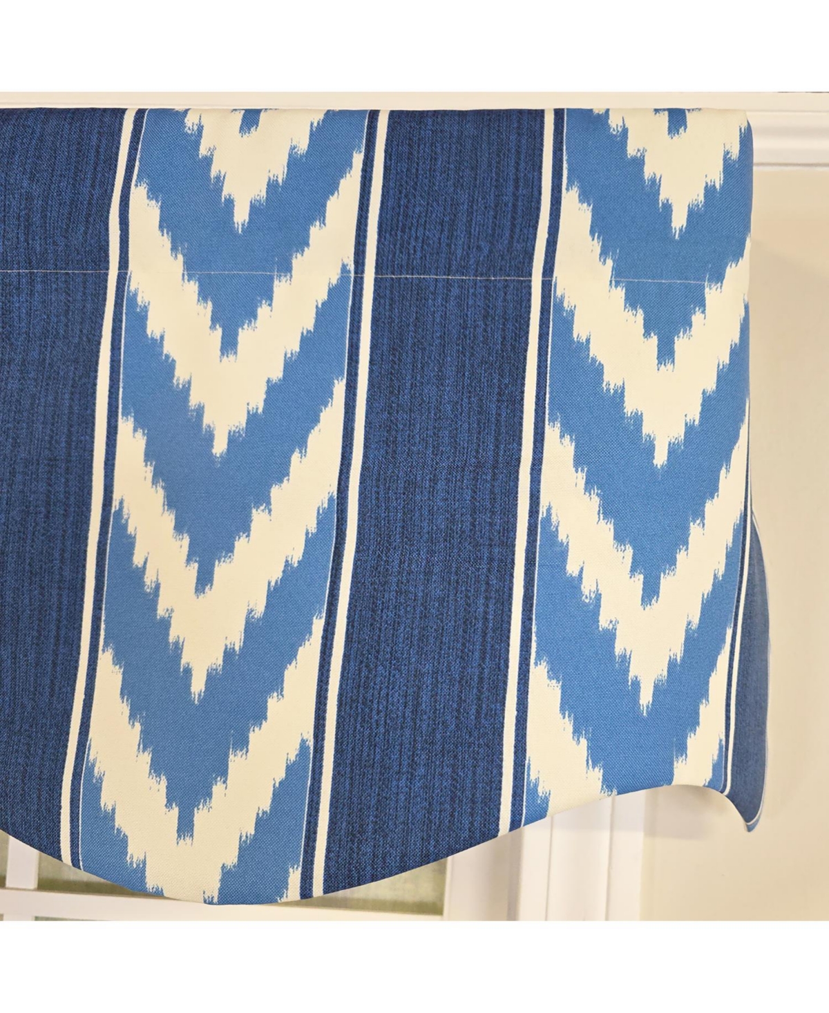 Rlf Home 100% Cotton Sonar Provance Fully lined Windows Rod Pocket Valance 50" x 15" Blue