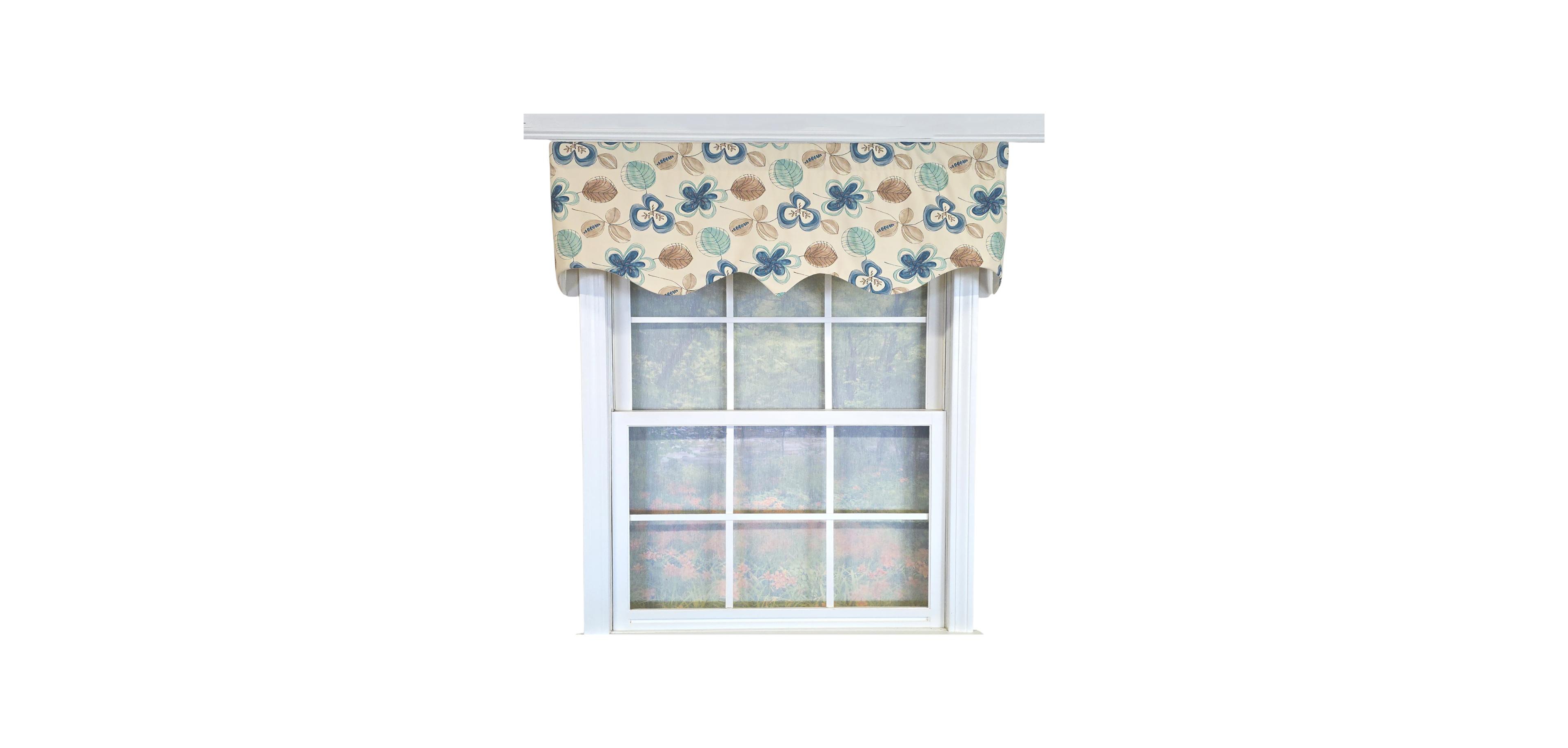 Rlf Home 100% Cotton Jolly Regal Fully lined Windows Rod Pocket Valance 50" x 17" Cream