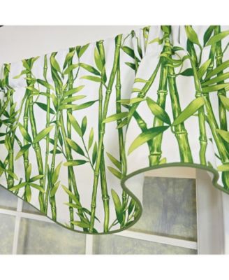 100% Cotton Bamboo Fluted Fully lined Windows Rod Pocket Valance 65" x 16" Green