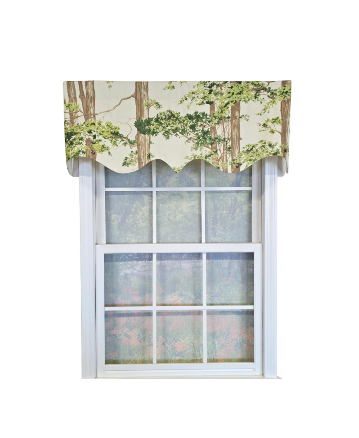 Rlf Home 100% Cotton Canopy Regal Fully lined Windows Rod Pocket Valance 50" x 17" Ivory