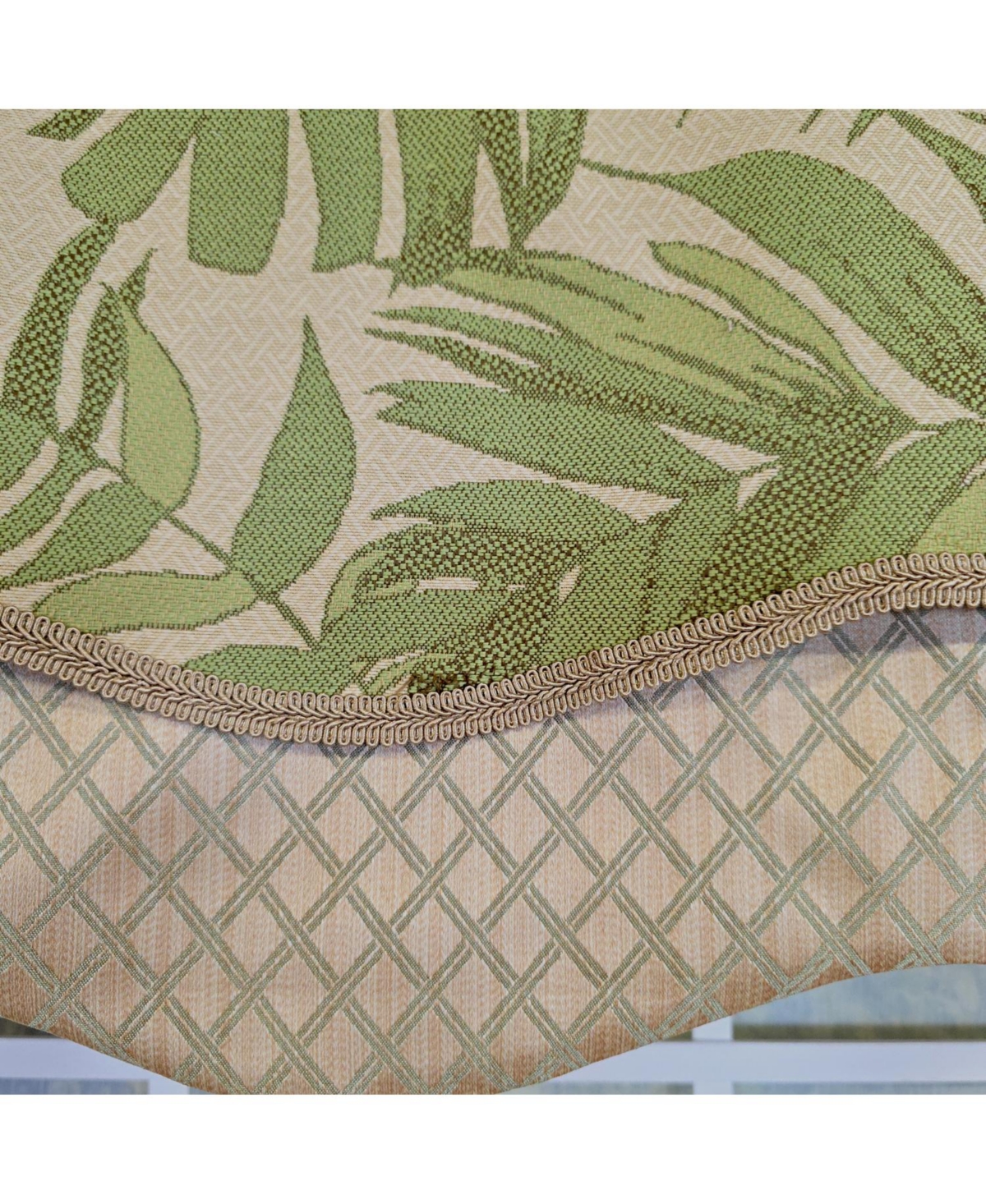 Rlf Home 100% Cotton Breeze Glory Fully lined Windows Rod Pocket Valance 50" x 16" Green