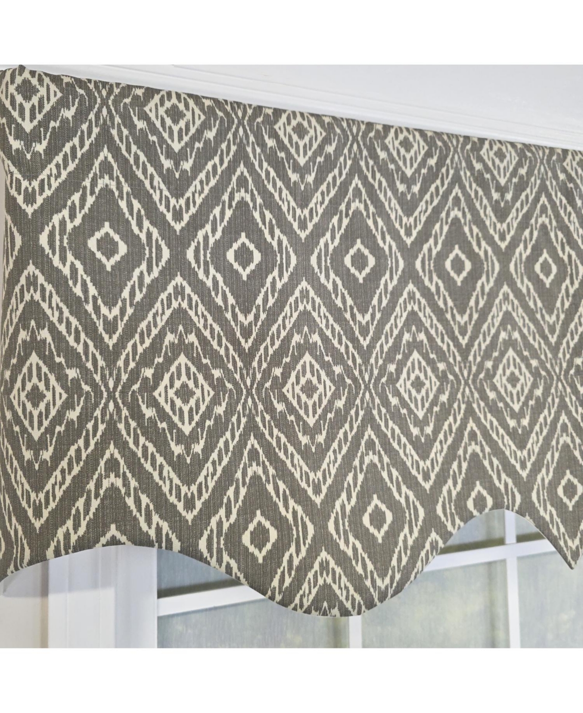 Rlf Home 100% Cotton Corsica Regal Fully lined Windows Rod Pocket Valance 50" x 17" Gray