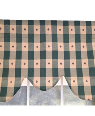 100% PolyesterCollette Squares Shaped  Fully lined Windows Rod Pocket Valance 51" x 15"  Green