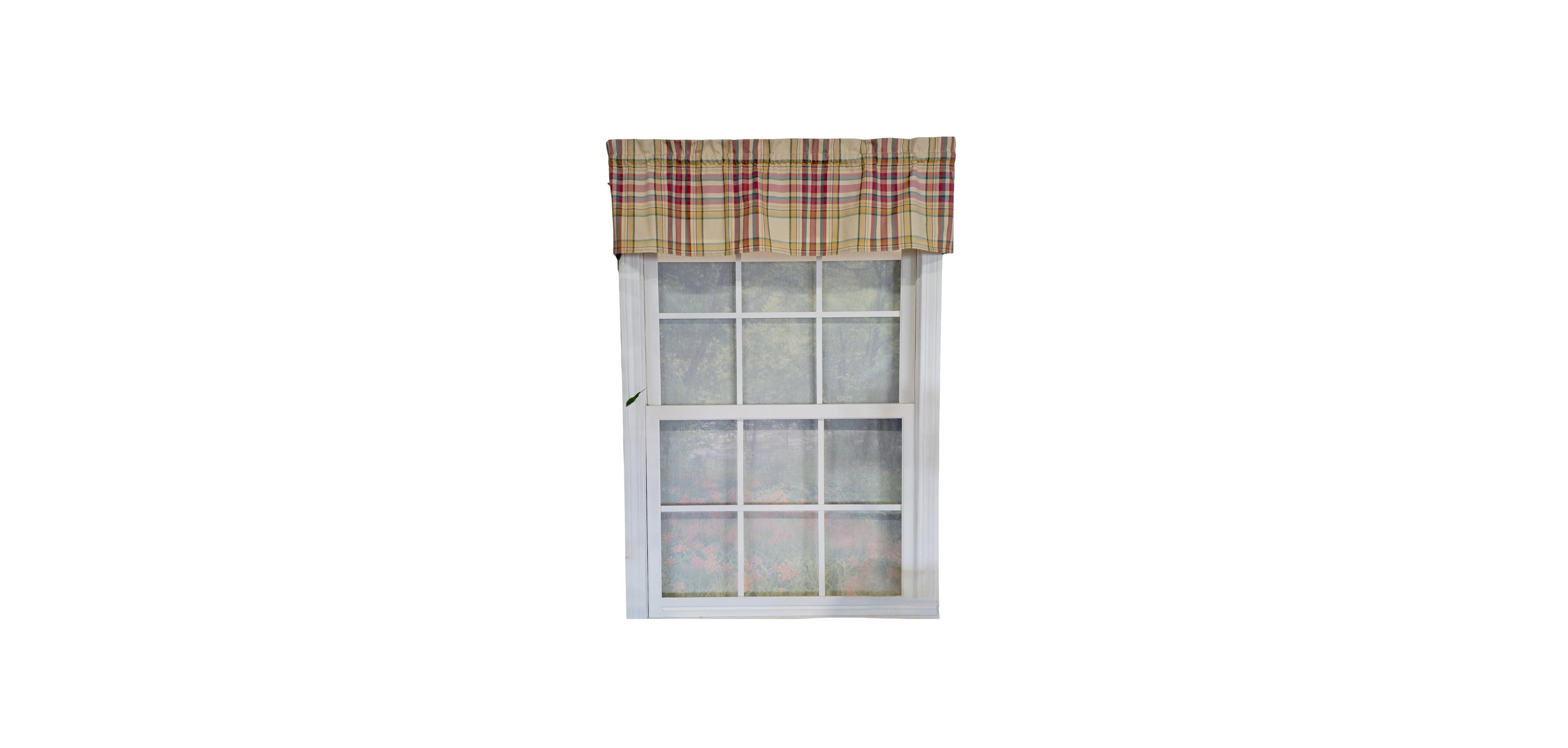 Rlf Home 100% Polyester Syon Park Tailored Unlined Windows Rod Pocket Valance 51" x 12" Amber