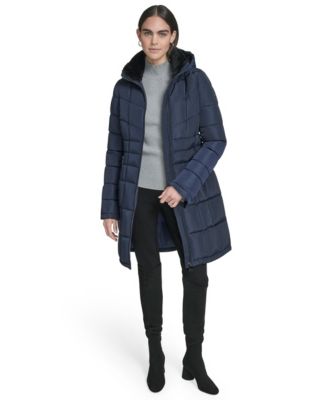 Women's Hooded Stand Collar Puffer Coat