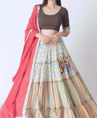 Women's Multi Color Tiered Chaniya Choli