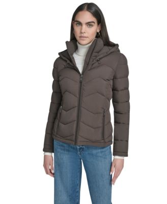 Women's Short Zip-Up Hooded Puffer Coat