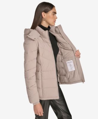 Women's Short Zip Front Puffer Jacket