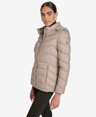Women's Short Faux Fur Collar Puffer Jacket