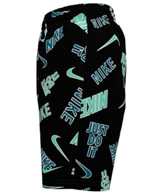 Boys' 8-20 Bold Logo Print Swim Trunks