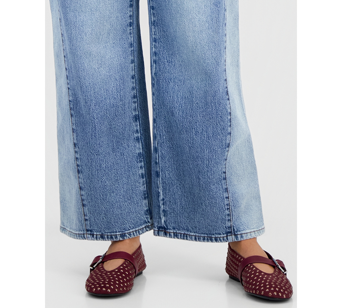 And Now This Petite High-Rise Wide-Leg Two-Tone Jeans, Macy's Exclusive