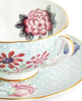 Green Cuckoo Teacup and Saucer