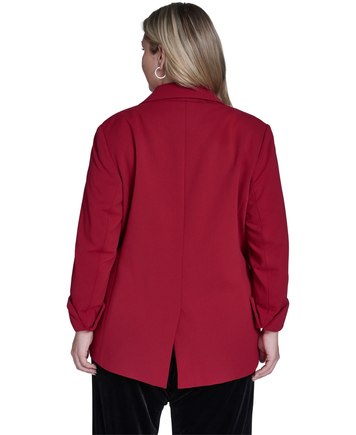 Calvin Klein Plus Open Front Rollback Cuff Jacket