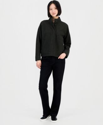 Petite Stand Collar Long-Sleeve Jacket