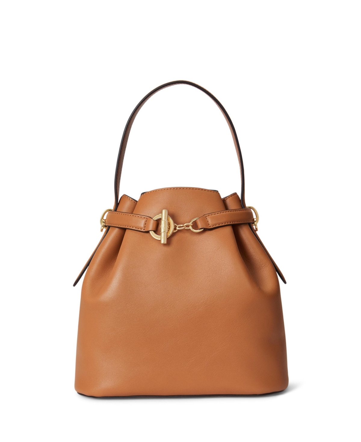 Ralph Lauren Leather Small Bucket Bag In Brown