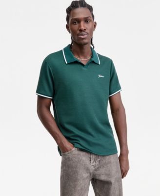 Men's Weston Waffle-Knit Tipped Polo Shirt 