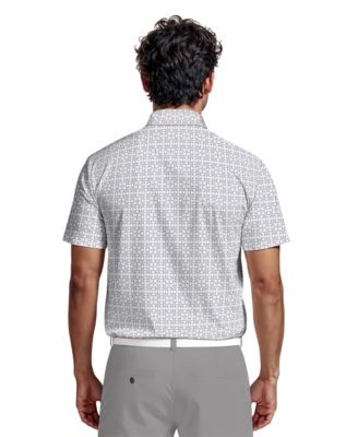 Men's Layered Boat Print Short-Sleeve Golf Polo Shirt