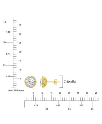 Cubic Zirconia Halo Stud Earrings