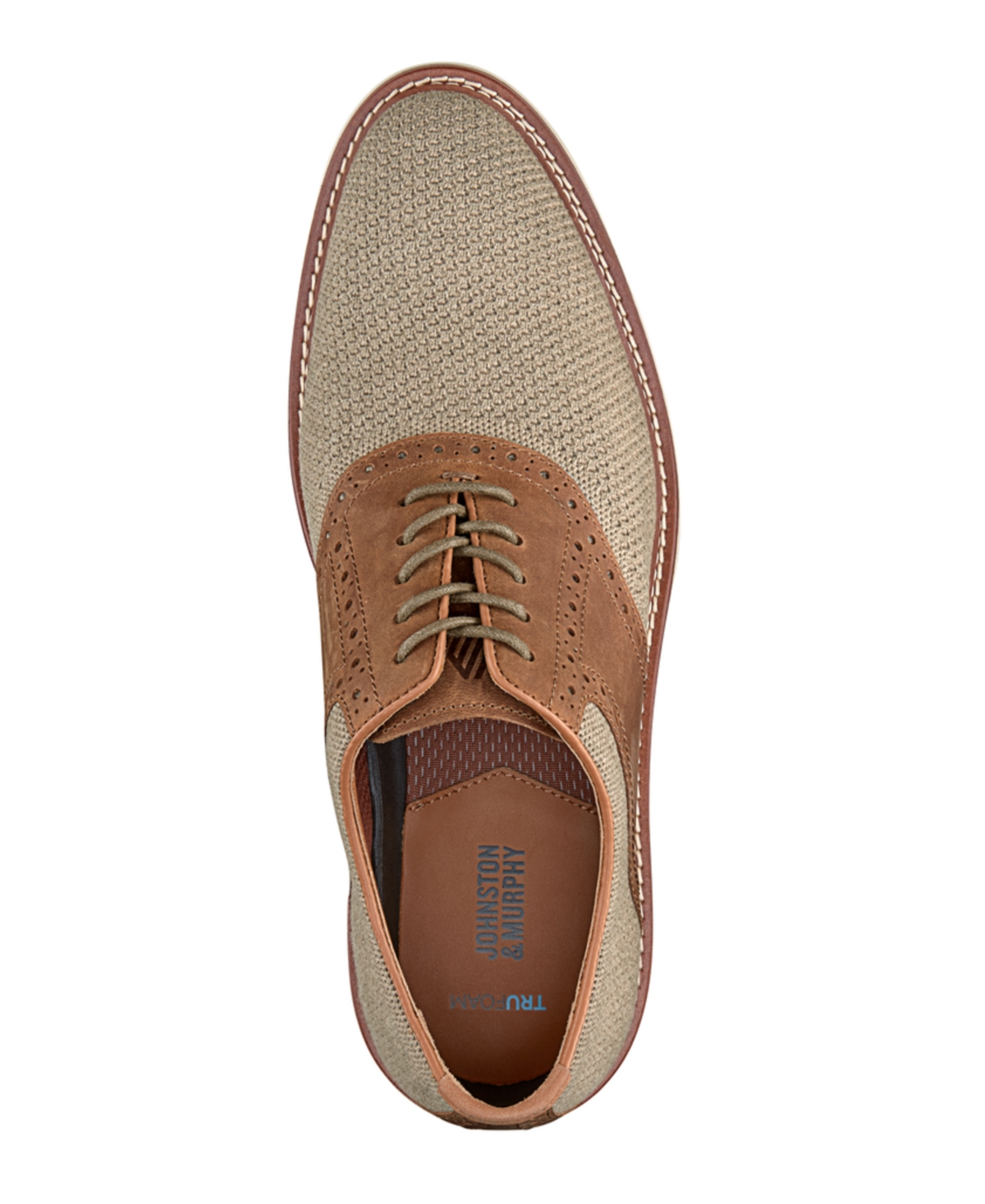 Johnston & Murphy Upton Knit Saddle Shoe In Brown