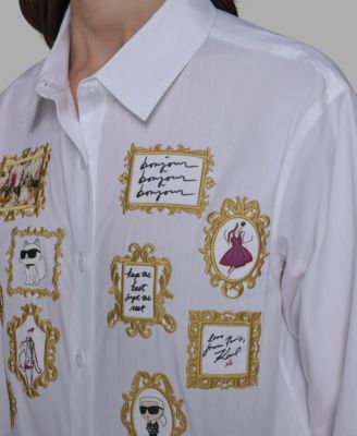 Women's Portrait Button Down Top